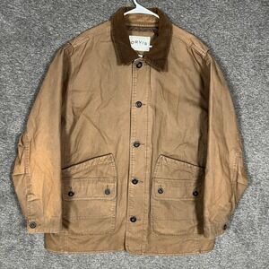 Orvis Classic‎ Collection XXL Brown Canvas Barn Chore Coat Corduroy Collar